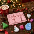 thumbnail image 3 of Christmas Series Candy Mold Cartoon Chocolate Baking Pan DIY Homemade Cheese Dessert Tray Holiday Cookie Sheet For Creative Family Holiday Party Treats , Pink A, 3 of 6