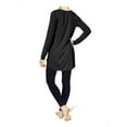 thumbnail image 2 of Hue Utopia Women's Long Sleeve V-Neck Super Soft Hi-Lo Hem Legging Tunic Tee (Black, XXL), 2 of 2
