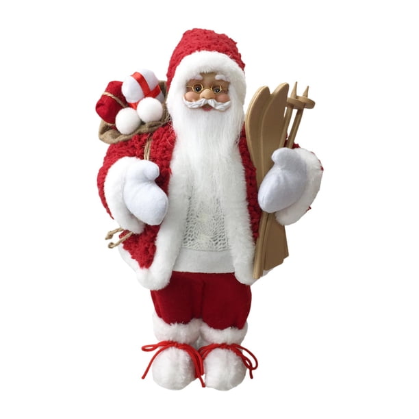 Muñeca de Papá Noel, Escultura decorativa de mesa, Figura de Papá Noel de pie, Papá Noel rojo