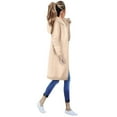 thumbnail image 2 of Yellow Solid Color Jackets, Polyester Women's Plus Size Jackets, Warm Zipper Long Open Sweatshirt Outwear Jacket Hoodies Coat Women Tops Women's Coat, S, 2 of 7