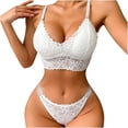 thumbnail image 4 of Fashion Sets for Women Trendy, Lingerie for Women Lace Strappy Underwear V Neck Bra and Panty Sets 2 Piece Bralette Outfits, 4 of 5