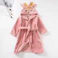 thumbnail image 2 of NOLDARES Boys Girls Fleece Hooded Robes, Warm Printed Bath Robe for Kids Soft Fuzzy Bathrobe for Gifts(H322-Pink), 2 of 9