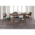 thumbnail image 5 of New Classic Furniture Oscar Wood Dining Chair in Walnut/Teal (Set of 2), 5 of 6