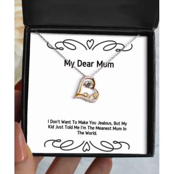 amangny Funny Mum Gifts, I Don't Want to Make You Jealous, But My Kid Just Told Me I[], Inappropriate Christmas Love Dancing Necklace Gifts for Mom
