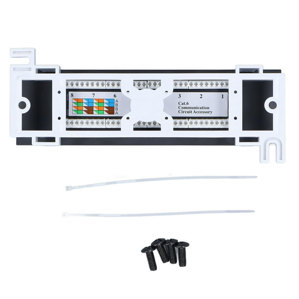 Cable Rackmount Patch Panel CAT6 568A B RJ45 Easy Wiring 8 Ports