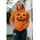 thumbnail image 2 of ABPHQTO Top Mujer Naranja Halloween Cuello Redondo Manga Larga, 2 of 5