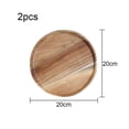 thumbnail image 2 of Lojalitet Bandeja Redonda de Madera para Servir, Bandejas de Madera con Asas para Mesa, Bandeja de Madera de Acacia Vintage, Bandeja Circular de Madera para Interiores y Exteriores, 2 of 6
