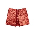 thumbnail image 5 of TiaoBug Kids Girls Sequin Shorts Athletic Sports Gym Boxer Shorts Girls Jazz Hip Hop Dance Costume Red 110-120/11, 5 of 7