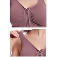 thumbnail image 3 of yillto Women's Zip Front Sports Bra Wireless Supportive Racerback Running Bra Activewear Yoga Workout Bras, 3 of 4