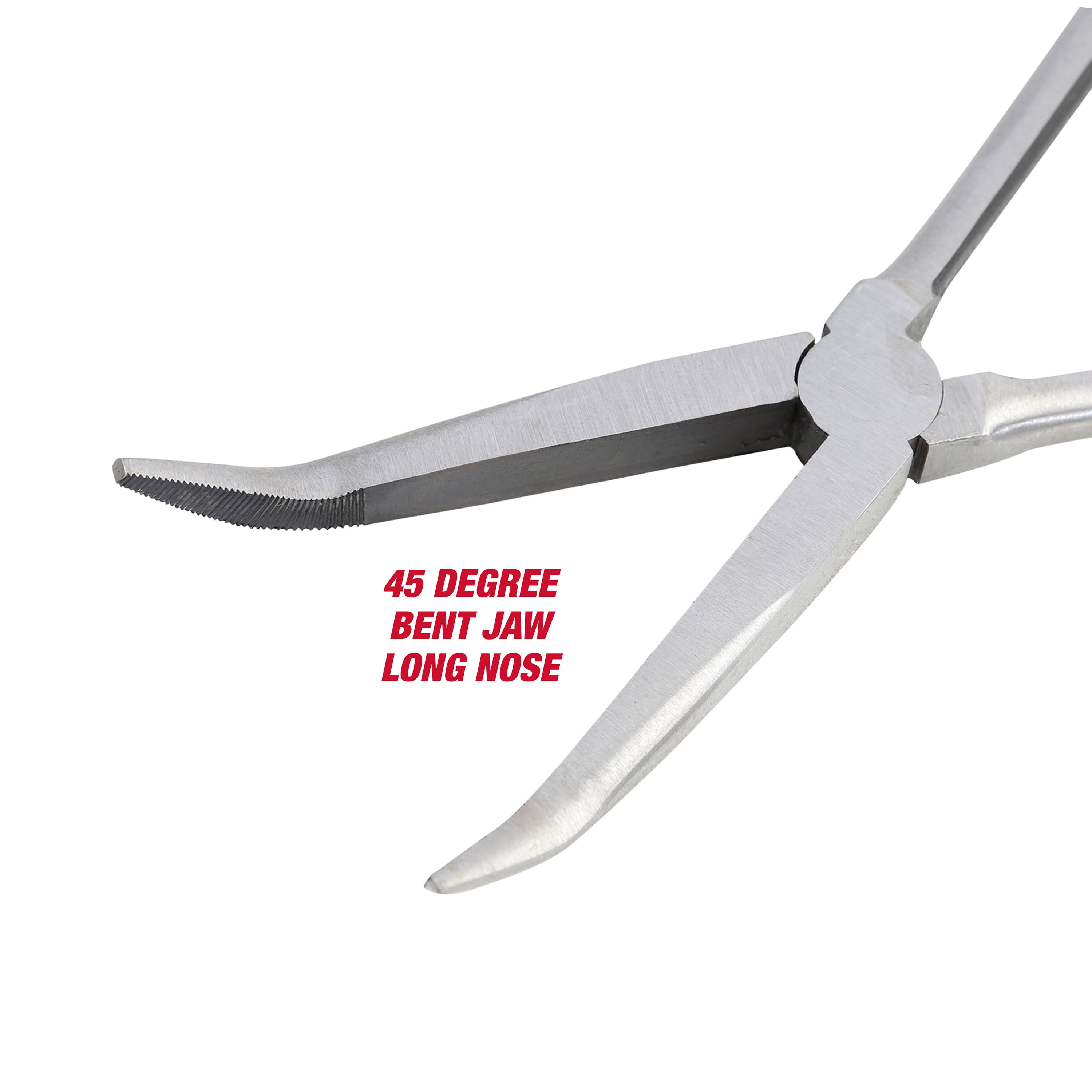 Hyper Tough 11-Inch 45 Degree Long Nose Pliers with Ergonomic Soft Grip