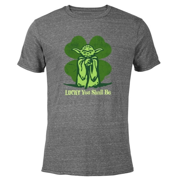 Star Wars Yoda Lucky You Shall Be St. Patrick’s Day - Short Sleeve Blended T-Shirt for Adults - Customized-Dark Heather
