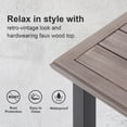 thumbnail image 3 of Vicllax 38" Square Outdoor Patio Dining Table for 4 Metal Modern Style for Garden Deck,Grey-wood(1piece), 3 of 7