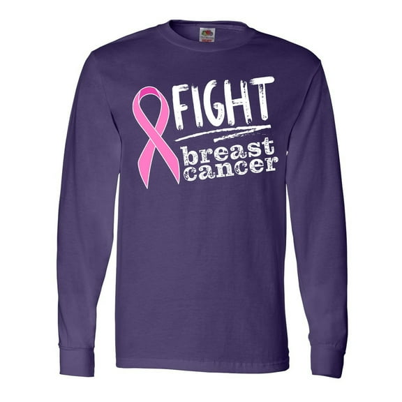 Inktastic Fight Breast Cancer Pink Ribbon Long Sleeve T-Shirt
