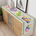 thumbnail image 4 of Easter Table Runner - 36 Inch Long, Kitchen Dining Table Runner Dresser Scarves, Colorful Eggs Bunny Floral Vines Green Plaid Farmhouse Decor for Coffee Tables Wedding Party Banquet, 4 of 8