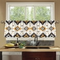 thumbnail image 4 of Yayeee Kitchen Curtains Tier Set of 2 Light Filtering 57"x24" Over Sink Window Panels, White and Black, 4 of 7