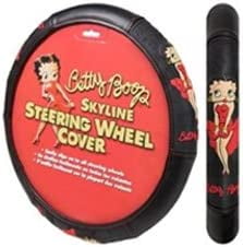 7PC Betty Boop Gift Set: 2 Lowback Seat Covers, 2 Front Floor Mats, 2 Rear Floor Mats, and 1 Steering Wheel Cover. - Betty Boop
