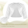thumbnail image 5 of YONGHS Kids Girls 3/4 Sleeve Open Front Bolero Shrug Wedding Bridesmaid Cover Up Cardigan Jacket White 12, 5 of 6