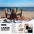 thumbnail image 5 of Kdxio Meditating Golden Retriever for Beach Bag for Women Large Beach Tote Bag Waterproof Sandproof Swim Bag with Zipper Pockets Beach Vacation Travel, 5 of 7