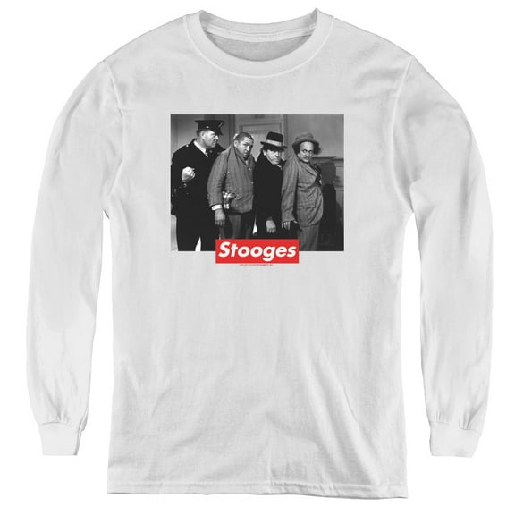 Three StoogeS/Supreme Rip Youth Long Sleeve Tee White