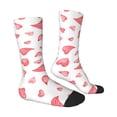 thumbnail image 3 of Uemuo Pink Hearts Pattern Women's Crew Socks, Soft Durable Breathable Moisture-Wicking with Odor Control Cotton socks, 3 of 9