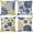 Blue Yellow Dahlia, variant on Farmhouse Pillow Covers 18x18 Set of 4 Summer Outdoor Pillowcases Truck Vase Linen Cushion Case Gifts for Sofa Couch Home Decor(Grey)