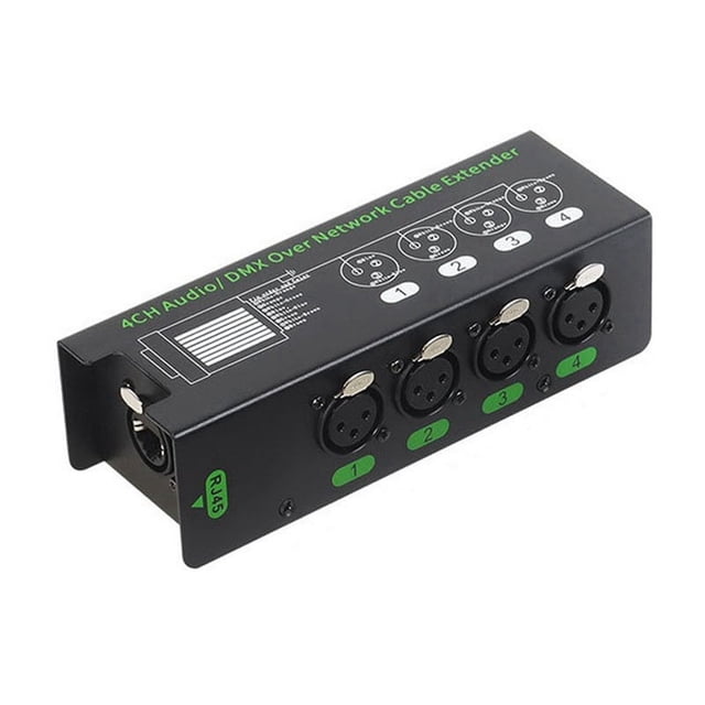 4CH 3 Pin Audio/ over Network Cable Extender DMX512 Network Signal Extender XLR to RJ45 Ethernet Adapter XLR-Female