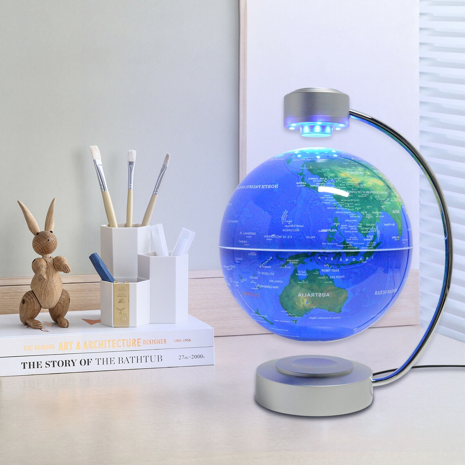 Ethedeal 8 Inch Anti Gravity Floating Globe Magnetic Levitating Rotating Globe Levitation Stand For Office Home Decor Walmart Com