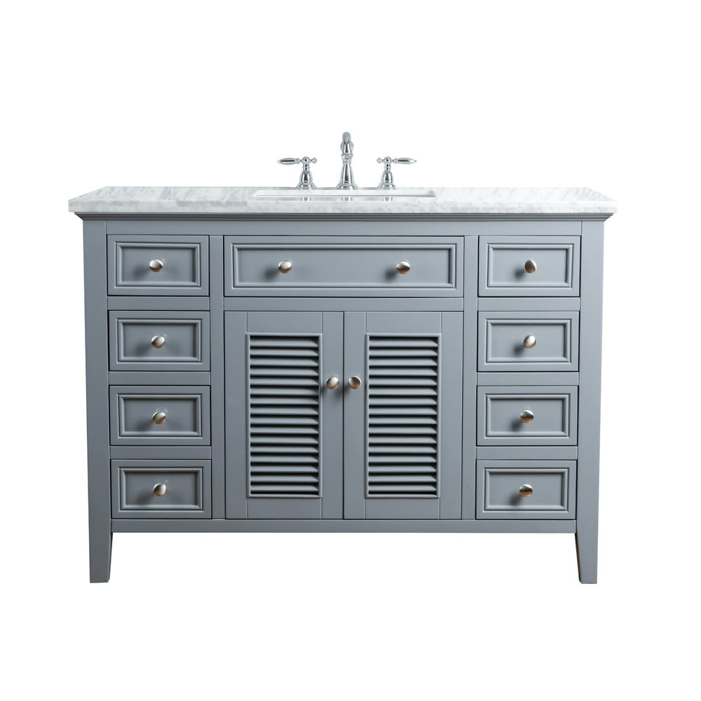 Stufurhome Genevieve 48 Inches Slate Gray Single Vanity w