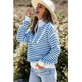thumbnail image 4 of Redhotype Sky Blue Striped Zip Sweater: Effortless Chic - Sale Now!, 4 of 8