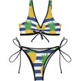 thumbnail image 2 of Dreamtimes Tropical Palm Leaves and Pineapple Bikinis Swimsuit Set for Women, X-Small, 2 of 7