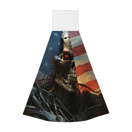 

Coaee Cyberpunk Skull American Flag for Fast Absorbent Hanging Towels with Velcro for Kitchen Bathroom Laundryroom