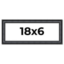 18x6 Frame Black Real Wood Picture Frame Width 1.25 inches | Interior Frame Depth 0.5 inches |