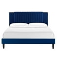 thumbnail image 4 of Platform Bed Frame, Tufted, Rivet Nailhead, Full, Blue Navy, Velvet, Mid Century Bedroom, Modern Contemporary Boutique HB35611, 4 of 8