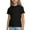 Black, variant on Girls T Shirts, Ruffled Short Sleeve Crew Neck Casual Summer Tops Pink Size 7-8