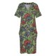 thumbnail image 3 of Vestido con estampado Floral moderno ropa de graduación verde hierba azul marino rojo bolsillo Suelto, 3 of 6