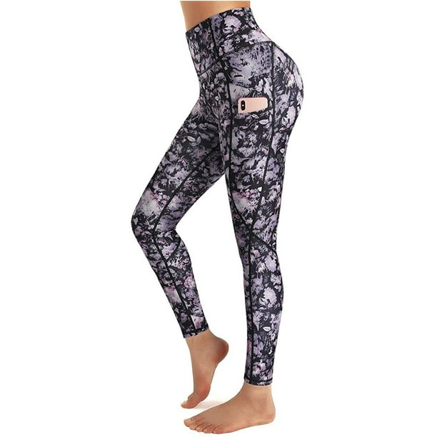 Ichuanyi Women Yoga Pants Pockets Leopard Print High Waist Workout Leggings  Running Pants 