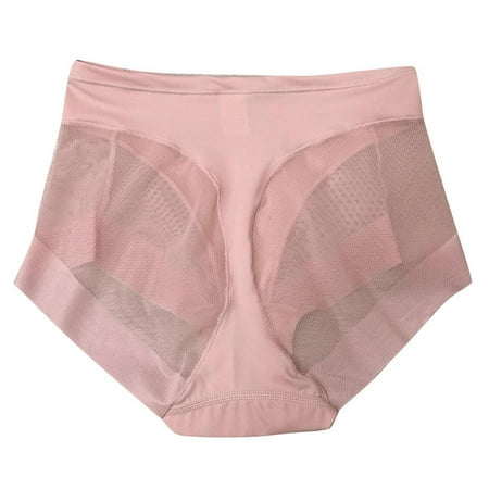 Wdfiry Women Mid Waist Cheeky Panties Sexy Ultra-thin Underwear Plus Size Full Coverge Panty Breathable Mesh Briefs