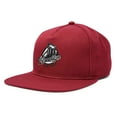 thumbnail image 2 of DALIX Retro Brooklyn Hat Flat Bill Snapback Embroidered Baseball Cap in Maroon, 2 of 6