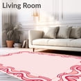 thumbnail image 2 of ODIKA 5'x7' Machine Washable Non-Slip Area Rug, Edge Indoor Entryway with Modern Design High Traffic Rug, Pink, 461998, 2 of 7
