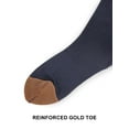 thumbnail image 6 of Spencer 3 Pair Mens Silk Socks Sheer Dress Socks Mid-Calf Crew Socks Ultra Thin Business Summer Cool Striped Socks, Navy, 6 of 8