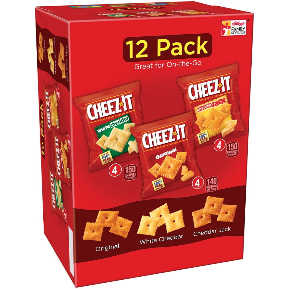 CheezIt Baked Original, Cheddar Jack, & White Cheddar Variety Snack