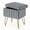 Gray/15.90 x 12.20 x 18.80 inch, variant on Alvantor Faux Fur Vanity Stool with Hidden Storage, Padded Ottoman Seat, Gold Metal Legs, Gray 15.9 x 12.2 x 18.8 in