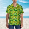 thumbnail image 2 of Sikiie Autumn Corn Print Men's Hawaiian Shirt, Summer Beach Button Pocket Short Sleeve T-Shirt,Medium, 2 of 7