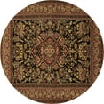 thumbnail image 1 of Ahgly Company Indoor Round Medallion Brown Traditional Area Rugs, 3' Round, 1 of 4