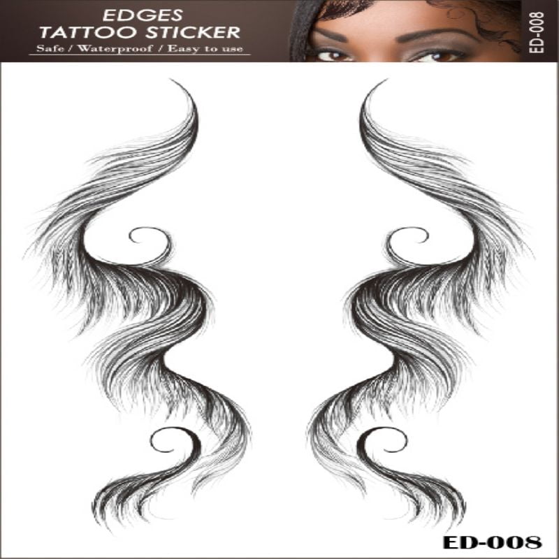 Baby Hair Edges Side Bangs Tattoo Stickers Temporary DIY Hairstyling