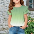 thumbnail image 6 of breaise Girls Tie Dye T Shirts Ruffle Short Sleeve Shirt Summer Pleated Crewneck Casual Tops Tees Cute Blouses, 6 of 6