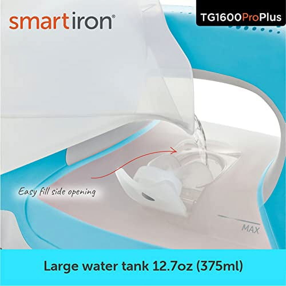 Oliso TG1600 Pro Plus 1800 Watt SmartIron with Auto Lift - for Clothes, Sewing, Quilting and Crafting Ironing | Diamond Ceramic-Flow Soleplate Steam Iron, Turquoise