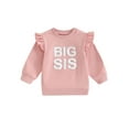 thumbnail image 1 of Fortune Big Sister Pullover Toddler Girl Sweatshirts Fuzzy Letter Embroidery Long Sleeve Crewneck Loose Fall Tops, 1 of 8