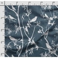 thumbnail image 2 of Soimoi Bird With Leaves Printed, Poly Canvas Fabric, Decor Sewing Fabric by The Yard 56 Inch Wide,Decorative Fabric for Curtains Tote Bags, Navy Blue, 2 of 5