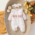 thumbnail image 2 of 3-6 Months Newborn Baby Girls Long Sleeved Bodysuits Newborn Cotton Button Climbing Suit 6-12 Months 12-24 Months, 2 of 8